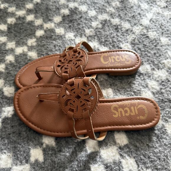 Circus by Sam Edelman Shoes Womens Size 8 Brown Cutout Sandals Slip On Summer - Picture 2 of 5